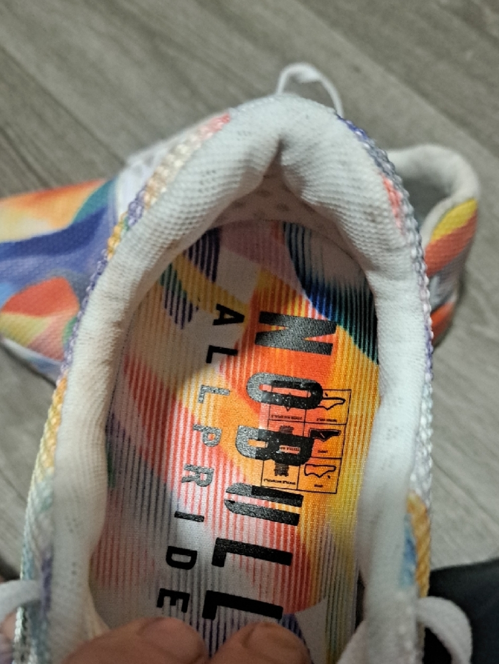 NOBULL White Johnny Pride Trainers with Rainbow Accents - Picture 3 of 5